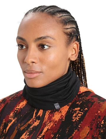 Icebreaker Unisex Merino Flexi Chute Halsduk Herr Svarta | SE 1874NWYB